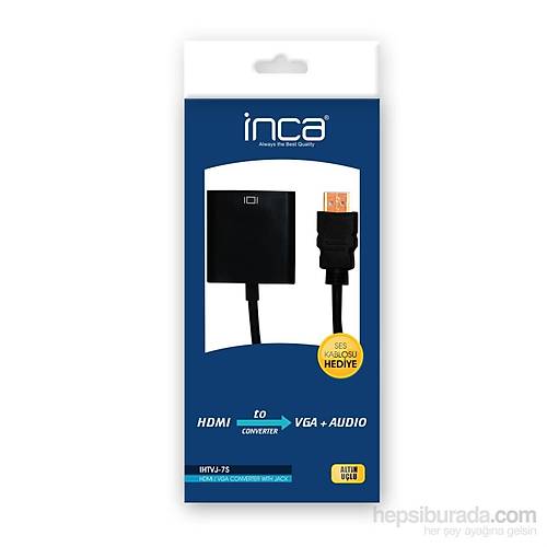 Inca IHTVJ-7S HDMI to VGA Siyah Jakl Ses Kablosu