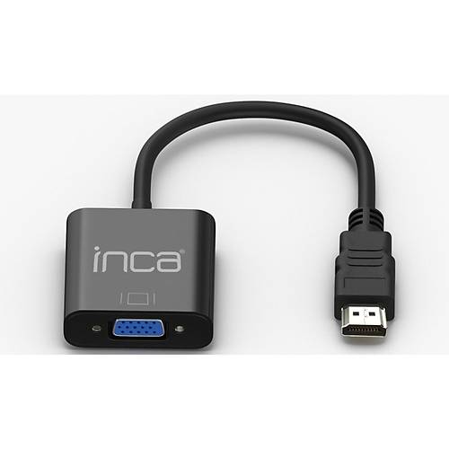 Inca IHTVJ-7S HDMI to VGA Siyah Jakl Ses Kablosu