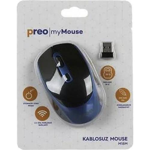 Preo My Mouse M18 Wireless Mouse Mavi