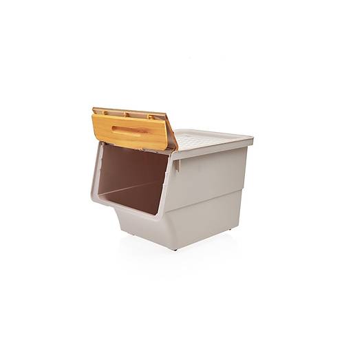 Motek MT07B Freebox 33 Litre  Bambu Desenli Tekerlekli Tekli Organizer
