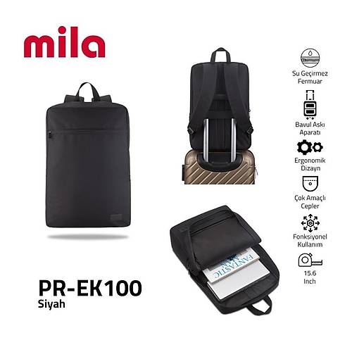 Classone Mila PR-EK100 15,6' Su Geirmez Kuma Fermuar  Okul Srt antas 