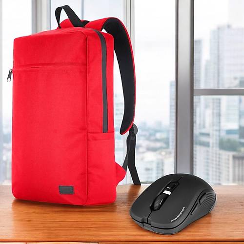Classone Mila PR-EK102 15,6'Su Geirmez Kuma Fermuar Notebook Srt antas+Kablosuz Mouse