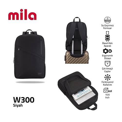 Classone Mila W300 15,6 Inch  Macbook Laptop Srt antas Siyah