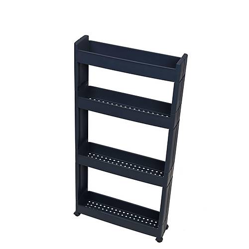 Technow Motek SR-04 Tekerlekli Plastik,Mutfak,Banyo Raf 4 Katl Organizer  Antrasit