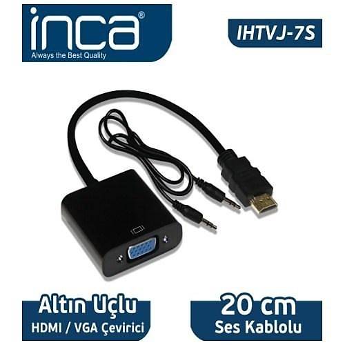 Inca IHTVJ-7S HDMI to VGA Siyah Jakl Ses Kablosu
