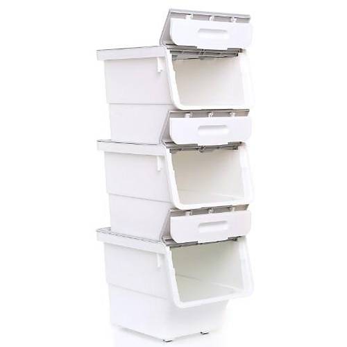 Motek 33 Litre Beyaz Gri Tekerlekli 3*33 Lt 3'l Set Organizer + Temizlik Seti