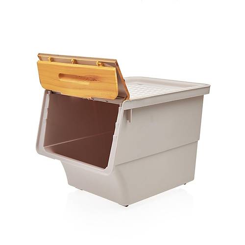 Motek TCH-MT04B 33 Litre Jumbo Boy Bambu Desen Tekerlekli Tekli Organizer