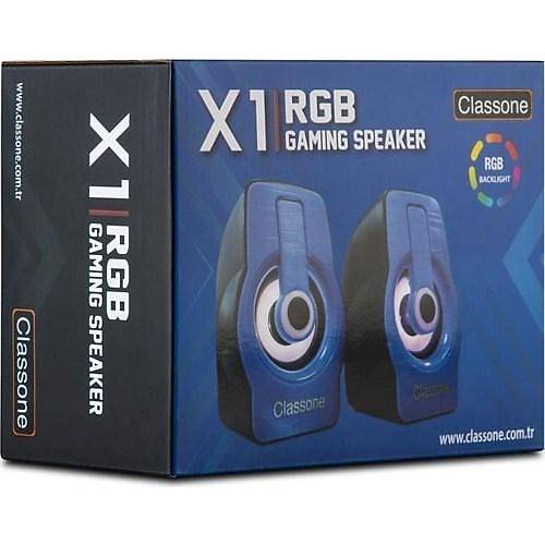 Classone X1 Black Rgb Ikl  Gaming  Usb Hoparlr Mavi