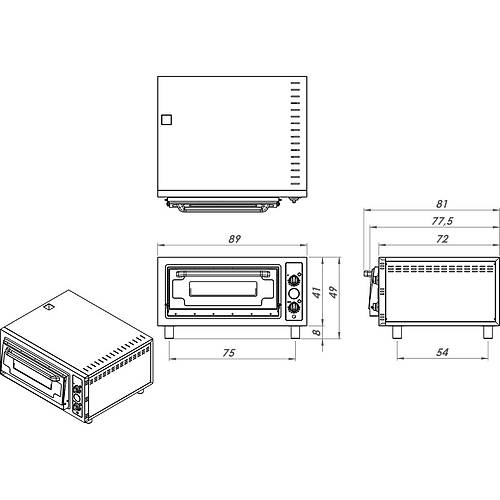 Remta 4'l Elektrikli Pizza Frn Monofaze 62x62 cm - S16