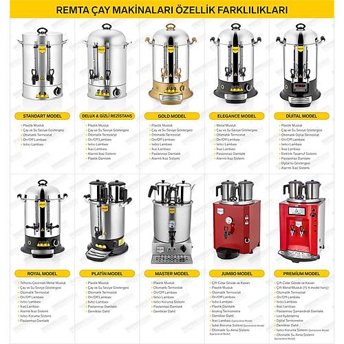 Remta Platin Model Tek Demlikli ay Makinesi 9 lt (Demlik Dahil)