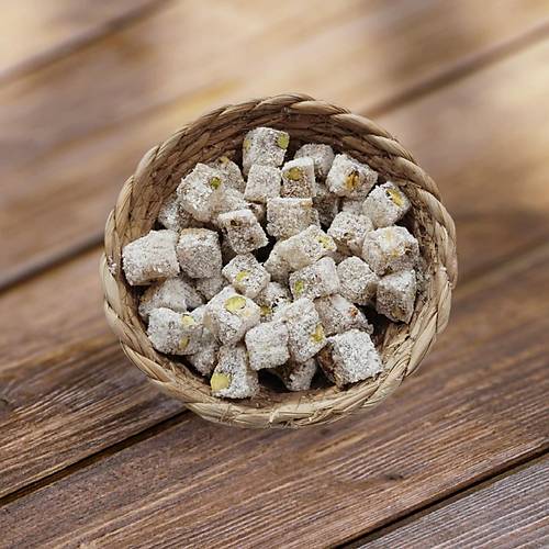 Y�r�k Lokumu �ift Kavrulmu� Duble Antepf�st�kl� H.Cevizi Kapl� Lokum 500 Gr