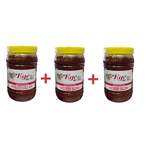 Domates Salas 1 kg + Tatl Biber Salas 1 kg. + Ac Biber Salas 1 Kg.  Lezzet Bir Arada