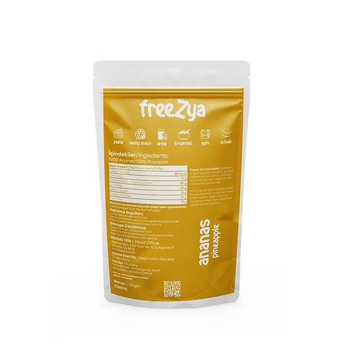 Freezya freeze dried Dondurularak Kurutulmu Ananas - 20 Gr
