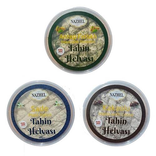 NAZHEL Kar���k Helva Resitali(Sade-Kakaolu-Antep F�st�kl�)450 gr. x 3 Adet