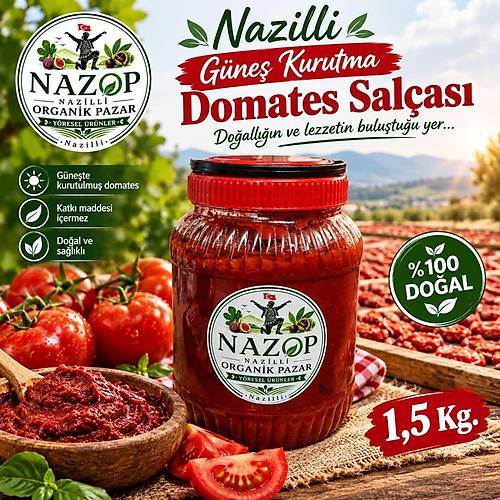 Nazop Domates Sal�as� Nazilli G�ne� Kurutma 1,5 Kg.