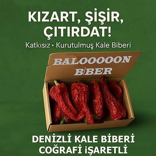 Denizli Tatl� Kale Biberi (Balon Biber) -10 Adet (K�zart-�i�ir-��t�rdat)