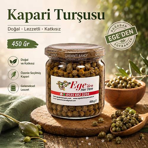 Kapari Tur�usu Do�al Ev Yap�m� Farkl� Gramajlarda Tercih Sizin (450 gr ve 850 gr)