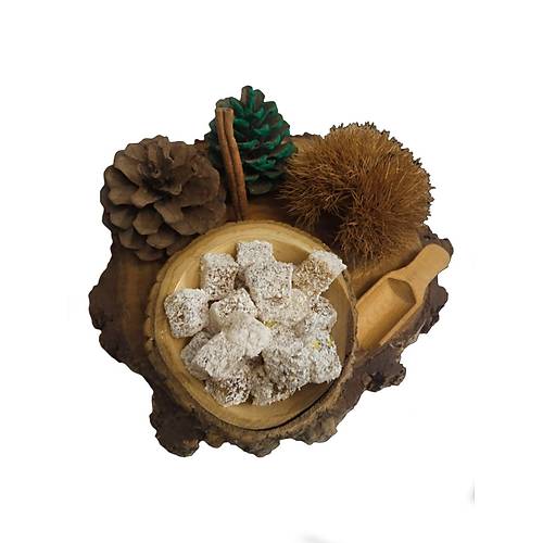 Y�r�k Lokumu �ift Kavrulmu� Duble Antepf�st�kl� H.Cevizi Kapl� Lokum 500 Gr