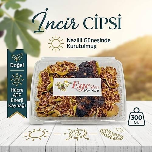 Kesme �ncir Cipsi 300 gr.(Yakla��k 34-35 Adet) Nazilli'nin H�cre Atp Enerji Kayna��