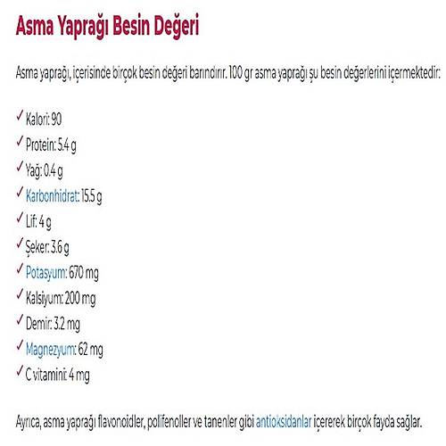 Ata/Demirhan Ky Sultaniye Salamura Asma Yaprak Yeni Mahsul 5 kg Bidonda