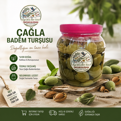 �a�la Badem Tur�usu Gurme Serisi Geleneksel Ev Yap�m� (Net:1400 gr Br�t 850 gr)