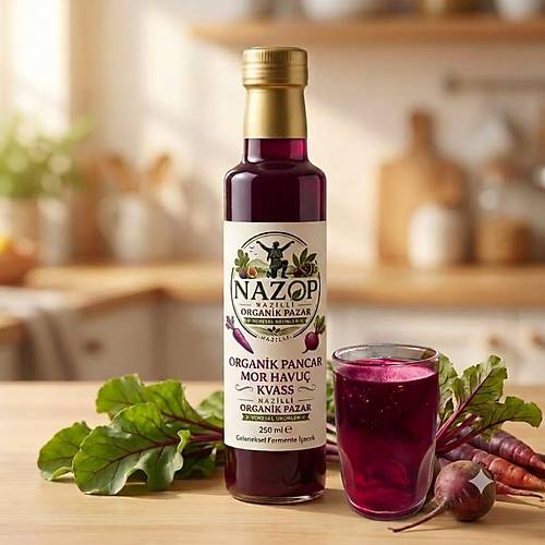 Organik Pancar & Mor Havu� Kvass 250 ml.
