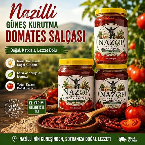 Nazop Domates Sal�as� Nazilli G�ne� Kurutma 1 Kg.