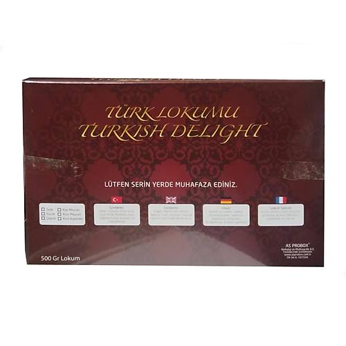 Y�r�k Lokumu �ift Kavrulmu� Duble Antepf�st�kl� H.Cevizi Kapl� Lokum 500 Gr