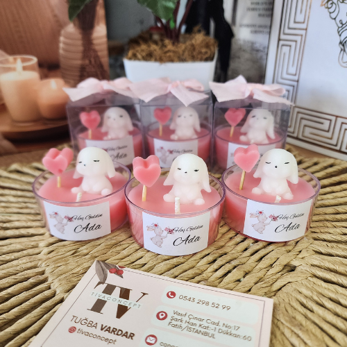 Mini Tavşan Hediyelik Mum