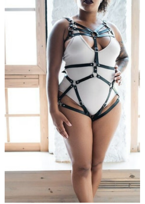 Fantazi Şık Siyah Büyük Beden Body Harness