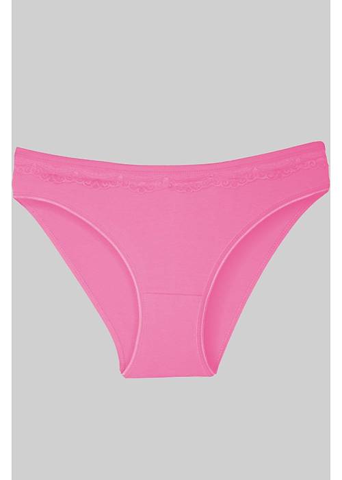 Gümüş Açık Pembe Üstü Dantelli Slip Bayan Külot TM621