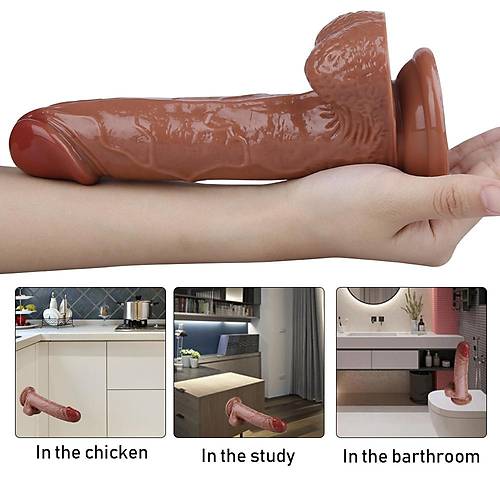 20CM Gereki Kahverengi Dildo Penis