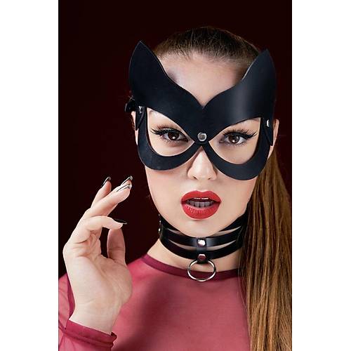 Fantezi k Siyah Maske ve boyunluk