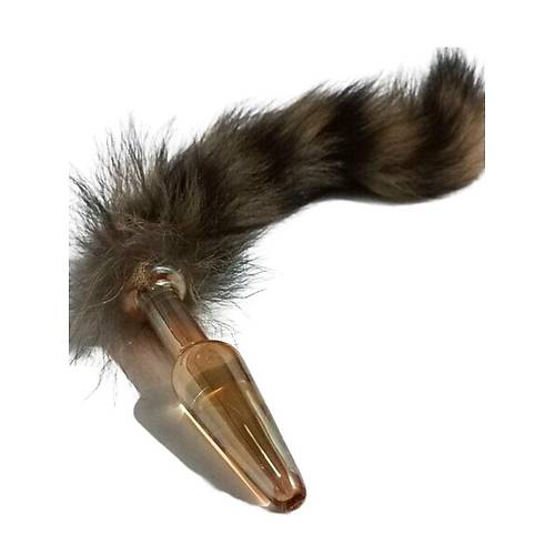 Tilki Kuyruklu Cam Anal Plug 11cm ap 25 mm