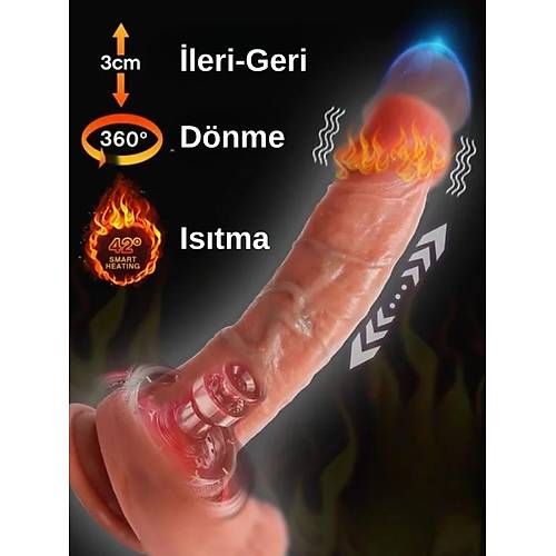 Ultra Realistik Istma leri Geri ve Dnme Fonksiyonlu Gereki Vibratr