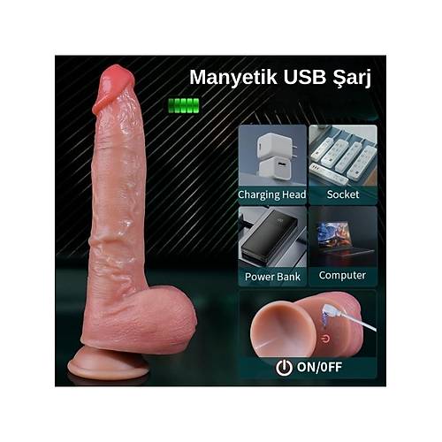 Ultra Realistik Istma leri Geri ve Dnme Fonksiyonlu Gereki Melez Vibratr