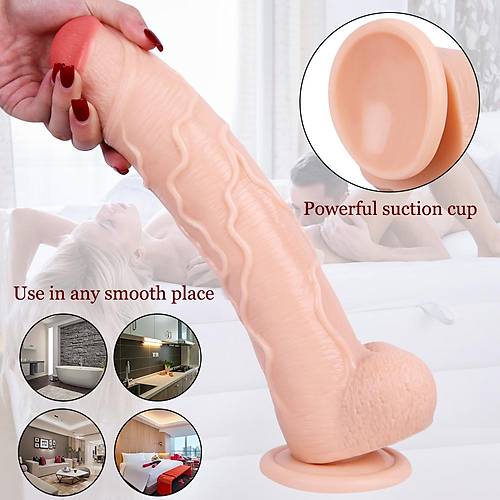 32 CM Sper Realistik Gereki Dildo Penis