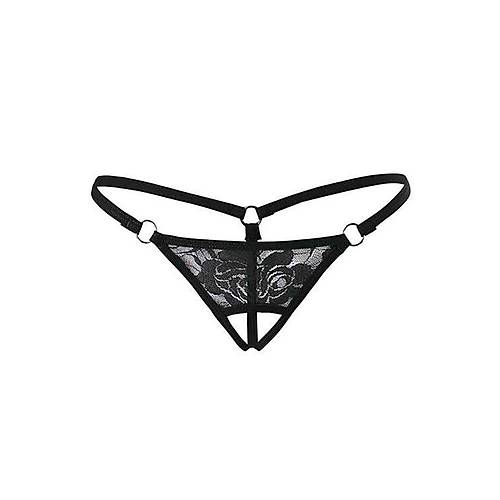 Leyna Siyah Dantelli zel Blgesi Ak G-String TM1167