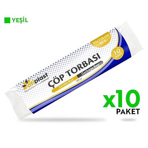 Atiplast Çöp Torbası Endüstriyel Jumbo Boy 400 gr 80 x 110 cm Gri