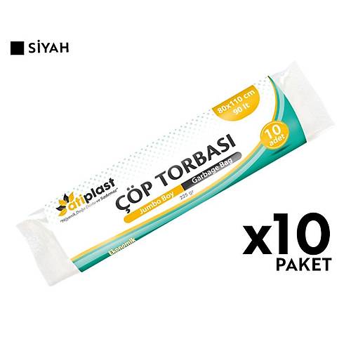 Atiplast Tıbbi Atık Torbası Baskılı Battal Boy 630 gr 75 x 90 cm 100 Mic Kırmızı 10 Rulo