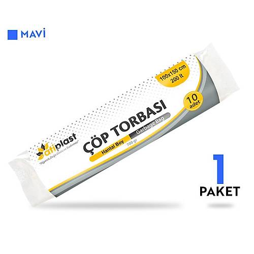 Atiplast Çöp Torbası Endüstriyel Hantal Boy 700 gr 100 x 150 cm Mavi 10 Rulo