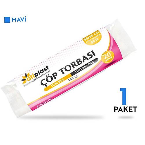 Atiplast p Torbas Endstriyel Orta Boy 150 gr 55 x 60 cm Mavi