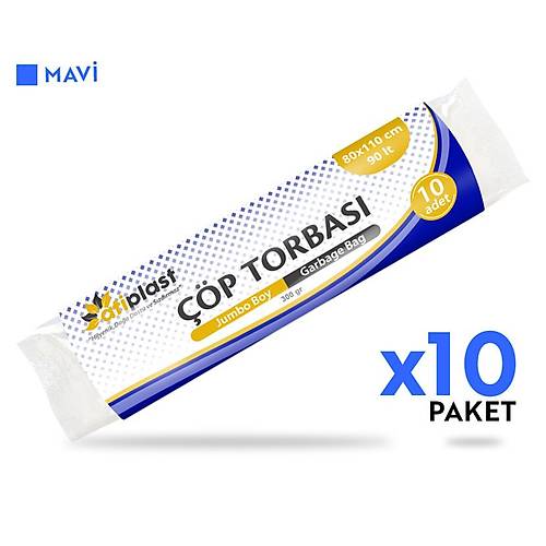 Atiplast p Torbas Endstriyel Jumbo Boy 300 gr 80 x 110 cm Siyah