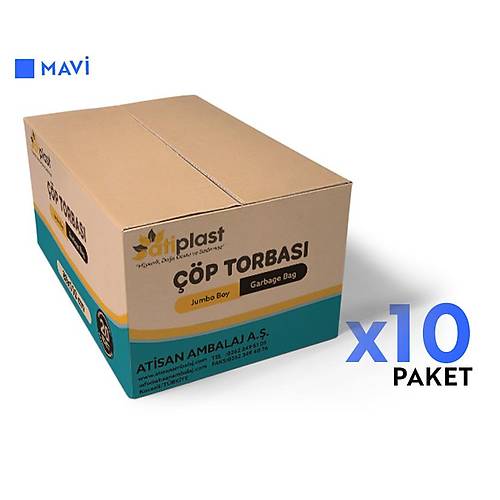 Atiplast p Torbas Endstriyel Jumbo Boy 800 gr 80 x 110 cm Siyah 5 Rulo