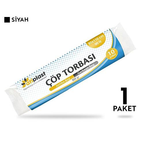 Atiplast p Torbas Endstriyel Jumbo Boy 800 gr 80 x 110 cm Siyah 10 Rulo