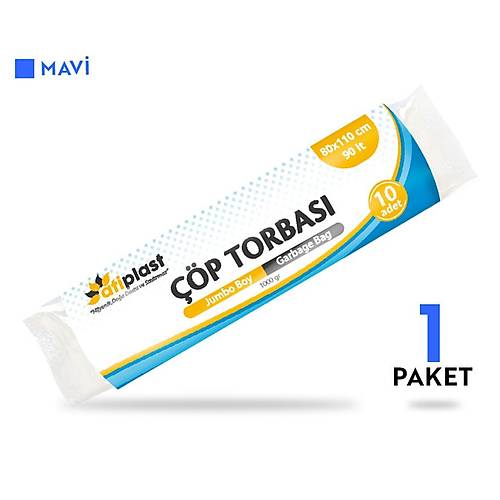Atiplast p Torbas Profesyonel Jumbo Boy 1000 gr 80 x 110 cm Mavi 10 Rulo