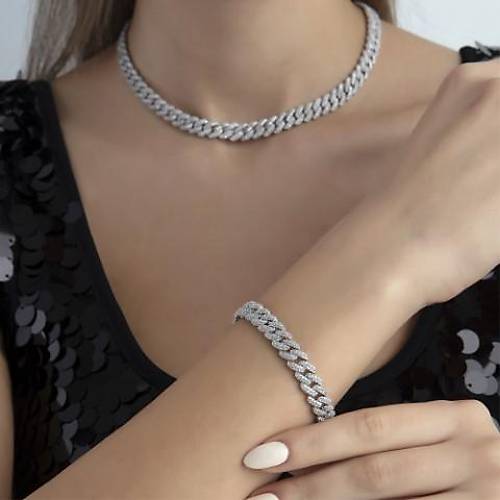 Silver Renk Tal Tmeless Gourmet Chain thal Bileklik