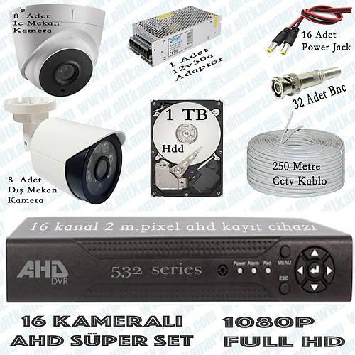 Elitcam 5.0 Megapixel Lensli ( 16 ) Kameralı Full Paket Güvenlik Sistemi Hdd Dahil