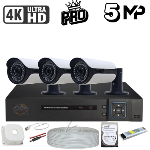 BESTCAM PRO SET 5 Mega Piksel Sony Lensli ( 3 ) Kameral Full Paket Gvenlik Sistemi HDD Dahil