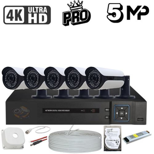 BESTCAM PRO SET 5 Mega Piksel Sony Lensli ( 5 ) Kameral Full Paket Gvenlik Sistemi HDD Dahil